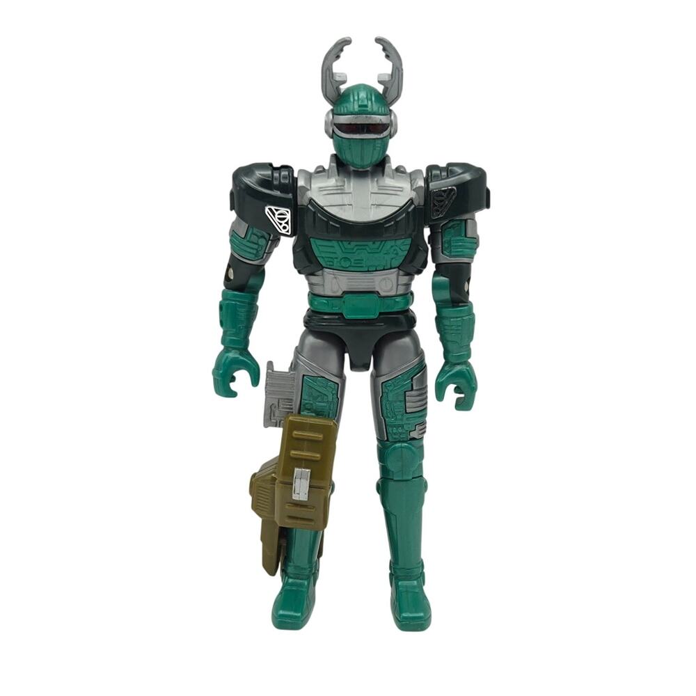 Bandai 1996 Beetleborgs Green Hunterborg 6" Action Figure W/ Leg Armor Vintage